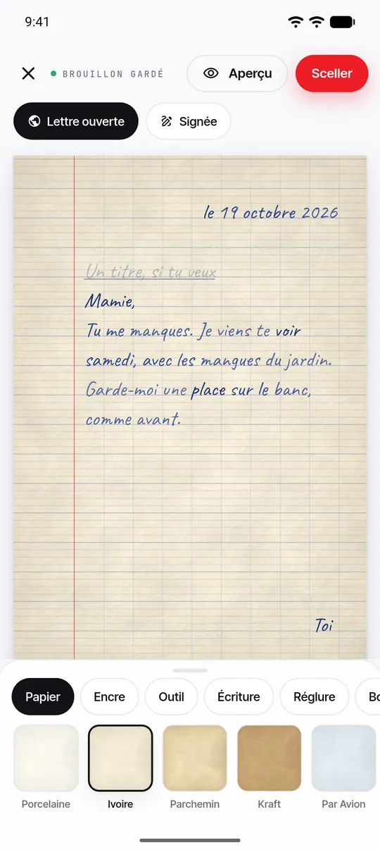 Écrire une lettre